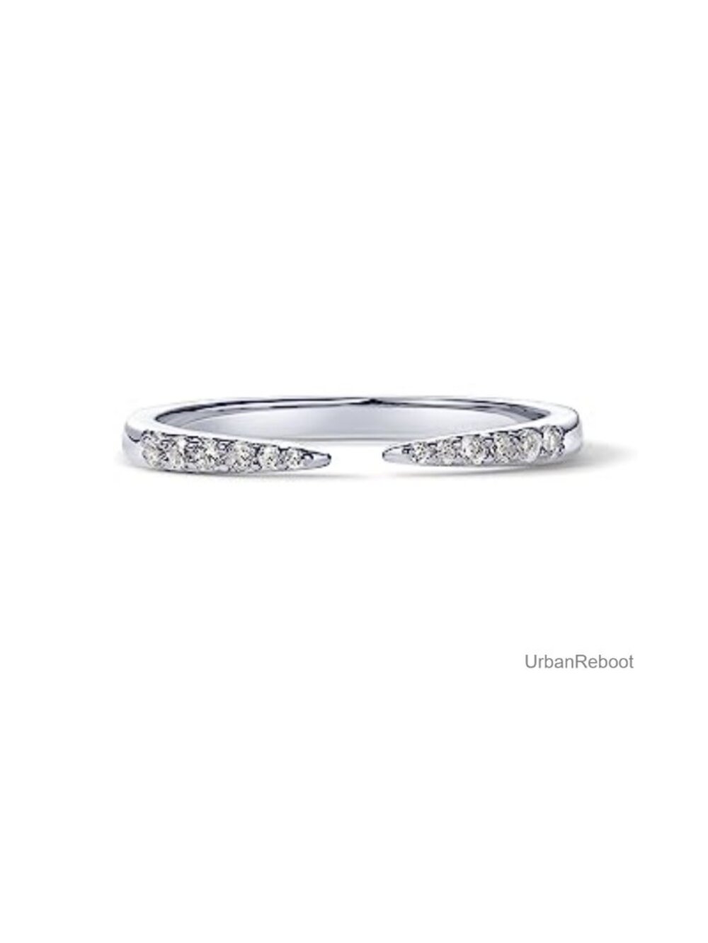 18K Gold Plated Open Eternity Ring Cubic Zirconia Stackable Band